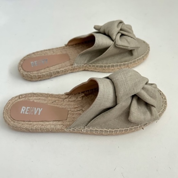 RENVY Linen Loafer Mule Slides Espadrille - Picture 3 of 10